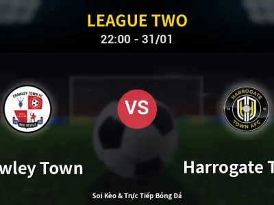 Soi Kèo Crawley Town vs Harrogate Town – 22:00 31/01 | Nhận Định, Dự Đoán Tỷ Số