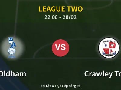 Soi Kèo Oldham vs Crawley Town – 22:00 28/02 | Nhận Định, Dự Đoán Tỷ Số