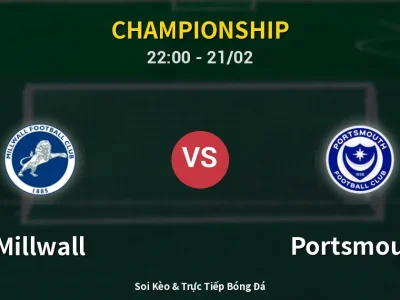 🔴 Trực Tiếp: Millwall 0-0 Portsmouth – Link Xem Championship (Full HD)