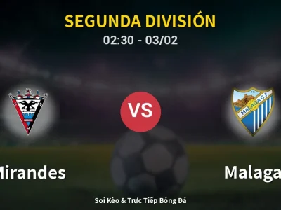 Kết Quả: Mirandes 2-1 Malaga – Highlight & Bàn Thắng | Segunda División