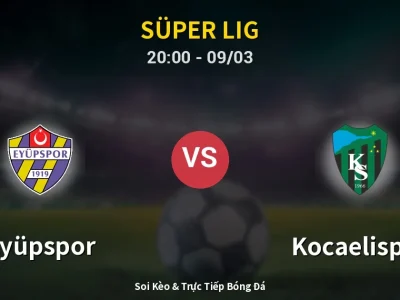 Kết Quả: Eyüpspor 0-1 Kocaelispor – Highlight & Bàn Thắng | Süper Lig
